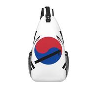 ZHAOUR Bolsa cruzada con estampado de amanecer rojo - Mochila de viaje unisex, diagonal frontal para mochila y uso casual, Bandera de la República de Corea, Talla única