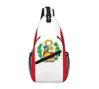 ZHAOUR Bolsa cruzada con estampado de amanecer rojo - Mochila de viaje unisex, diagonal frontal para mochila y uso casual, Bandera de Perú, Talla única