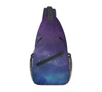 ZHAOUR Bolsa cruzada con estampado de búho de ojos amarillos, mochila ligera de senderismo con cremalleras, correa de viaje unisex para uso diario y al aire libre, Universo con estrellas y galaxia