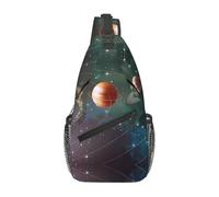 ZHAOUR Bolsa cruzada con estampado de búho de ojos amarillos, mochila ligera de senderismo con cremalleras, correa de viaje unisex para uso diario y al aire libre, Planet Space Solar System, Talla