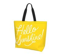 ZHAOUR Bolsa de hombro con estampado de sombra de rana verde, bolsa grande reutilizable para mujer, bolsa de almacenamiento, ligera para la vida diaria y viajes, Goodlooking Hello Sunshine, Talla