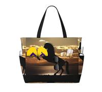 ZHAOUR Bolsa de viaje de playa con estampado de lagartijas de gran capacidad, ligera, perfecta para vacaciones, camping y uso diario, The Sunset Stallion (1), Talla única