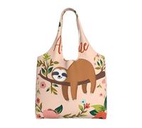ZHAOUR Bolsas de lona con estampado de bandera cubana - Bolsas grandes reutilizables para comestibles, bolsa de mano para mudanzas, compras, viajes y uso diario, You Are Awesome Sloth, Talla única