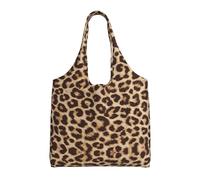 ZHAOUR Bolsas de lona con estampado de bandera estadounidense, bolsas grandes reutilizables para comestibles, bolsa de mano para mudanzas, compras, viajes y uso diario, Divertido estampado de leopardo