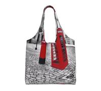 ZHAOUR Bolsas de lona con estampado de bomberos para niños y niñas, grandes bolsas reutilizables para comestibles, para mudanzas, compras, viajes y uso diario, Cabina telefónica roja de Londres (1