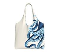 ZHAOUR Bolsas de lona con estampado de bomberos para niños y niñas, grandes bolsas reutilizables para comestibles, para mudanzas, compras, viajes y uso diario, Pulpo, Talla única