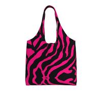 ZHAOUR Bolsas de lona con estampado de cebra, tigre y leopardo rosa, bolsas grandes reutilizables para comestibles, bolsa de mano para mudanzas, compras, viajes y uso diario, Cebra, tigre, leopardo