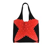 ZHAOUR Bolsas de lona con estampado de la bandera de Carolina del Sur, bolsas grandes reutilizables para comestibles, bolsa de mano para mudanzas, compras, viajes y uso diario, Estrella de mar roja
