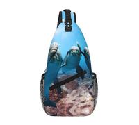 ZHAOUR Bolso cruzado vintage con estampado de pirámide egipcia, mochila de viaje unisex, diagonal frontal para mochila y uso casual, Funny Dolphin Looking at You, Talla única