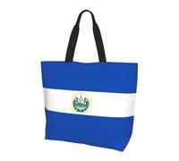 ZHAOUR Bolso de hombro con estampado de la bandera de Bolivia, bolsa grande reutilizable para mujer, bolsa de almacenamiento, ligera, para la vida diaria y viajes, El Salvador, Talla única