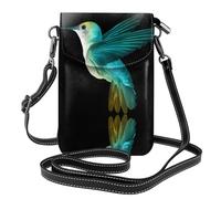 ZHAOUR Bolso pequeño para teléfono celular con estampado de escamas de sirena, espaciosa, cruzada, bolsa de brazo de cuero ajustable con correa para el hombro, Bonito colibrí, Talla única