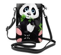 ZHAOUR Bolso pequeño para teléfono celular, diseño de universo con estrellas y galaxia, con estampado interestelar, espaciosa, cruzada, de cuero, ajustable, con correa para el hombro, Lindo panda