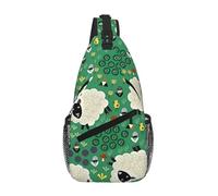 ZHAOUR Bonita bolsa cruzada con estampado de panda pequeño - Mochila de viaje unisex, diagonal frontal para mochila de día y uso casual, Linda oveja de dibujos animados, Talla única
