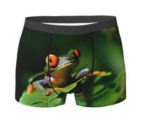 ZHAOUR Calzoncillos tipo bóxer para hombre, ropa interior elástica con estampado de rana de paz con cintura ancha para entrenamiento, correr, uso diario, Negro, XL