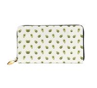 ZHAOUR Cartera de piel con estampado de galletas con chispas de chocolate, cartera larga para mujer, cartera plegable delgada y ligera, tarjetero, Bonito aguacate, One Size