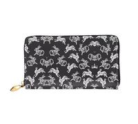 ZHAOUR Cartera de piel con estampado de galletas con chispas de chocolate, cartera larga para mujer, cartera plegable delgada y ligera, tarjetero, Conejo Conejo, One Size