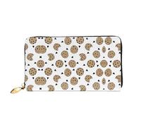 ZHAOUR Cartera de piel con estampado de galletas con chispas de chocolate, cartera larga para mujer, cartera plegable delgada y ligera, tarjetero, Galletas con chispas de chocolate, One Size