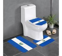 ZHAOUR El Salvador - Juego de alfombras de baño de 3 piezas con diseño de U, tapetes de franela para baño, tocador