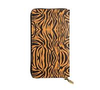 ZHAOUR Elegante cartera de cuero con estampado de bomberos para niños y niñas - Bolso plegable ligero, múltiples ranuras para tarjetas y bolsillo con cremallera para monedas, Leopardo tigre naranja (1