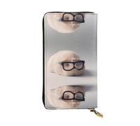 ZHAOUR Elegante cartera de cuero con estampado de dibujos animados King Kong, cartera plegable ligera, múltiples ranuras para tarjetas y bolsillo con cremallera para monedas, Conejillo de indias con