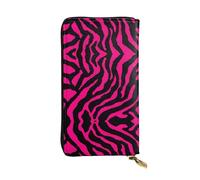 ZHAOUR Elegante cartera de cuero con estampado de la bandera de Estados Unidos, ligera, plegable, múltiples ranuras para tarjetas y bolsillo con cremallera para monedas, Cebra, tigre, leopardo, rosa