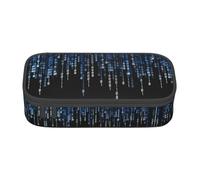 ZHAOUR Estuche con diseño de estampado completo de Galaxy Wolf, organizador multiusos, tela Oxford duradera, múltiples compartimentos, The Blue Binary, Talla única, Mochila escolar