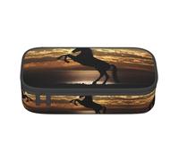 ZHAOUR Estuche con diseño de pulpo azul, organizador multiusos, tela Oxford duradera, múltiples compartimentos, The Sunset Stallion (1), Talla única, Mochila escolar