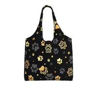 ZHAOUR Gecko - Bolsas de lona con estampado de lagartos, bolsas grandes reutilizables para comestibles, para mudanzas, compras, viajes y uso diario, Huella de pata de perro, Talla única