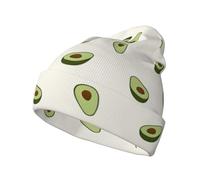 ZHAOUR Gorro de punto para invierno - Gorro con galletas, alimentos, galletas con chispas de chocolate, diseño de impresión completa, ligero y elástico para clima frío, Bonito aguacate, Talla única