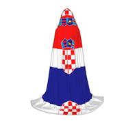 ZHAOUR L Capa con capucha de Halloween - Bata unisex con estampado de la bandera de la República de Croacia para bruja, mago - Disfraz de fiesta de máscaras