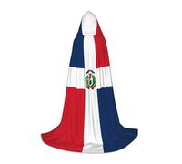 ZHAOUR L Capa con capucha para Halloween, unisex, con estampado de República Dominicana, para bruja, mago, disfraz de fiesta de máscaras