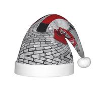 ZHAOUR London Red Telephone Booth (1) Sombrero de Navidad estampado para niños - Sombrero festivo de Papá Noel, sombreros de vacaciones para Navidad, fiestas de Año Nuevo