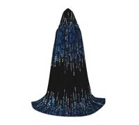 ZHAOUR M Capa con capucha de Halloween - Bata unisex con estampado binario azul para bruja, mago - disfraz de fiesta de máscaras