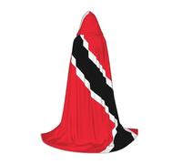 ZHAOUR M - Capa con capucha de Halloween - Bata unisex con estampado de bandera de Trinidad y Tobago para cosplay, bruja, mago, disfraz de fiesta de máscaras