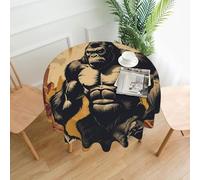 ZHAOUR Mantel redondo con estampado de dibujos animados de King Kong, mantel para mesa de comedor, decoración de cocina, fiestas de vacaciones, pícnic, cafeterías y reuniones
