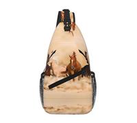 ZHAOUR Mochila cruzada con estampado de bandera de las Islas Turcas y Caicos - Mochila de viaje unisex, mochila de viaje diagonal frontal para mochila de día y uso casual, Caballo corriendo en