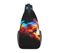 ZHAOUR Monkey Music Print - Bolsa de senderismo ligera con cremalleras, correa de viaje unisex para uso diario y al aire libre, Fire Dragon Roll Soccer, Talla única