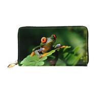 ZHAOUR Outfitter Tuff - Cartera de piel con estampado de camuflaje, cartera larga para mujer, cartera plegable delgada y ligera, tarjetero, Árbol de rana de la paz, One Size