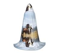ZHAOUR S Capa con capucha de Halloween - Unisex caballos corriendo arte impresión cosplay bata para bruja, mago - fiesta de disfraces