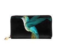 ZHAOUR Seven Star - Cartera de piel con estampado de mariquita, cartera larga para mujer, cartera plegable delgada y ligera, tarjetero, Bonito colibrí, One Size