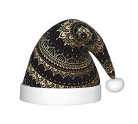ZHAOUR Sombrero de Navidad con estampado de mandala caleidoscopio para niños, sombrero festivo de Papá Noel, gorro de vacaciones para Navidad, fiestas de Año Nuevo