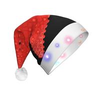 ZHAOUR Sombrero de Navidad LED para adultos, sombrero de Papá Noel con estampado de estrella de mar roja, gorro de felpa suave para Navidad, Año Nuevo
