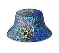 ZHAOUR Sombrero de pescador reflectante con estampado negro clásico de la película, gorra de pescador reversible, diseño de ala ancha para senderismo al aire libre, playa, Pintura de colores, Talla