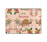 ZHAOUR You Are Awesome - Alfombra con estampado de perezoso - Alfombra de área de 80 x 58 pulgadas para sala de estar, dormitorio y oficina, alfombra suave