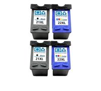 ZHAOXCAIN Reemplazo de Cartucho de Tinta Compatible 21 22 XL para 21XL 22XL 21 Deskjet F2180 F2280 F4180 F2200 F380 380 Suministros de Impresora(2bk and 2color)