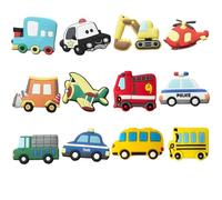 ZHAOYCSH 12 PCS Imanes de Vehículos para Refrigerador- Juego de Imanes Educativos para Niños con Decoración de Transporte - Juguetes de Aprendizaje Preescolar para Hogar y Escuela
