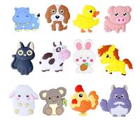 ZHAOYCSH 12 Piezas Imanes de Nevera de Animales 3D, Adorables Imanes de Refrigerador de Silicona Suave para Niños, Decoración para Neveras, Pizarras Blancas, Cocinas y Oficinas