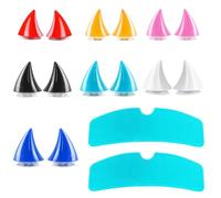 ZHAOYCSH 14 Piezas Decoración para Casco de Moto, Cuernos de Diablo con Ventosa + 2 Películas Antilluvia, 7 Colores - Decorativos para Cascos de Motocicleta/Bicicleta, Kit de Accesorios Divertidos