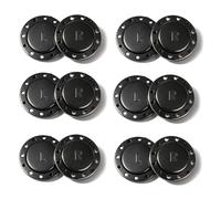 ZHAOYCSH 6 Pares de Botones Magnéticos Fuertes para Coser, Cierre Magnético de 26 mm, Botones de Presión Grandes para Chaquetas, Cortavientos y Manualidades, para Ropa y Proyectos de Costura,Negro