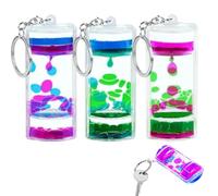 ZHAOYCSH Llavero Reloj de Arena, 3 Unidades - Juguete Sensorial para Alivio de Estrés y Ansiedad, para Adultos y Niños con Autismo TDAH, Temporizador de Movimiento, Antiestrés Portátil (3 Colores)